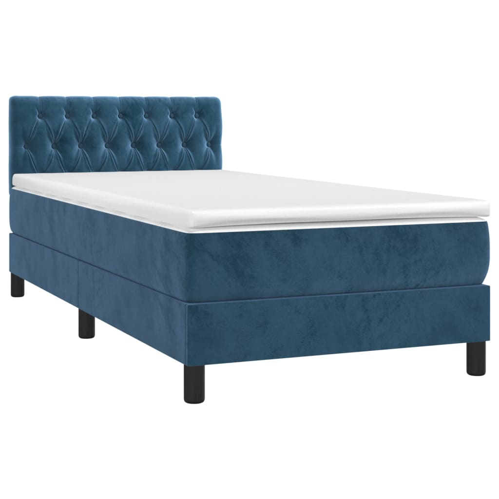 Sommier à lattes de lit avec matelas Bleu foncé 100x200 cm - XIOS