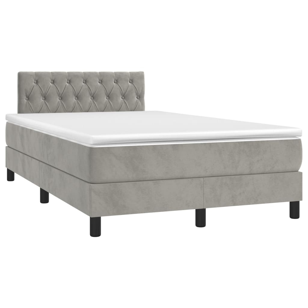 Sommier à lattes de lit et matelas Gris clair 120x200cm Velours - XIOS