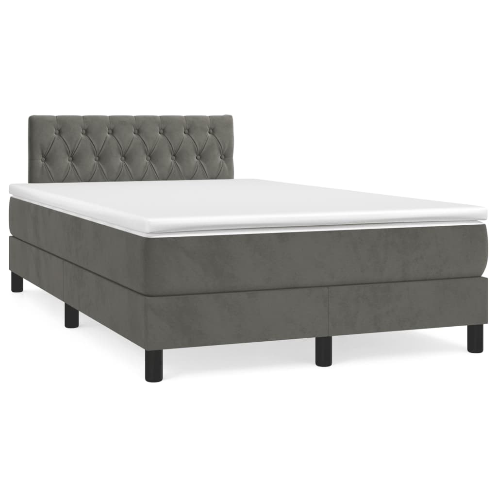Sommier à lattes de lit et matelas Gris foncé 120x200cm Velours - XIOS