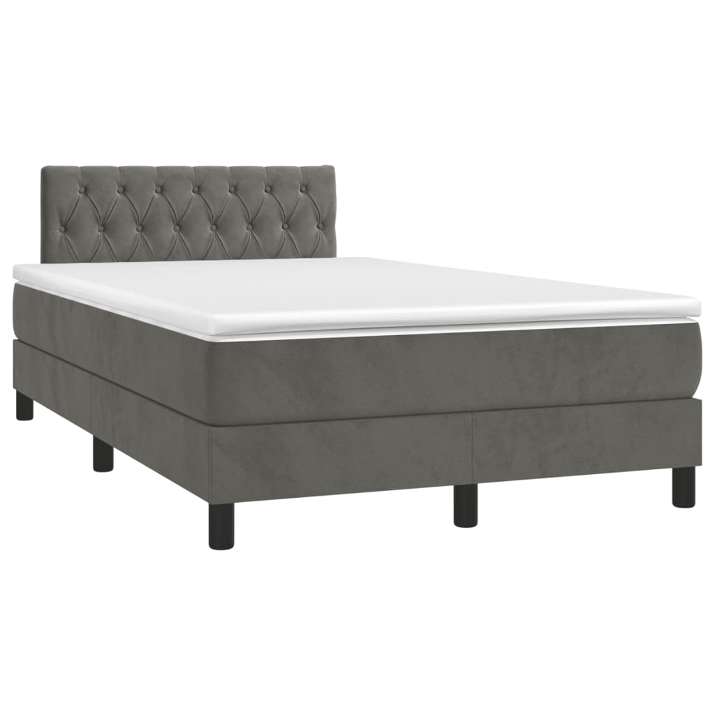 Sommier à lattes de lit et matelas Gris foncé 120x200cm Velours - XIOS