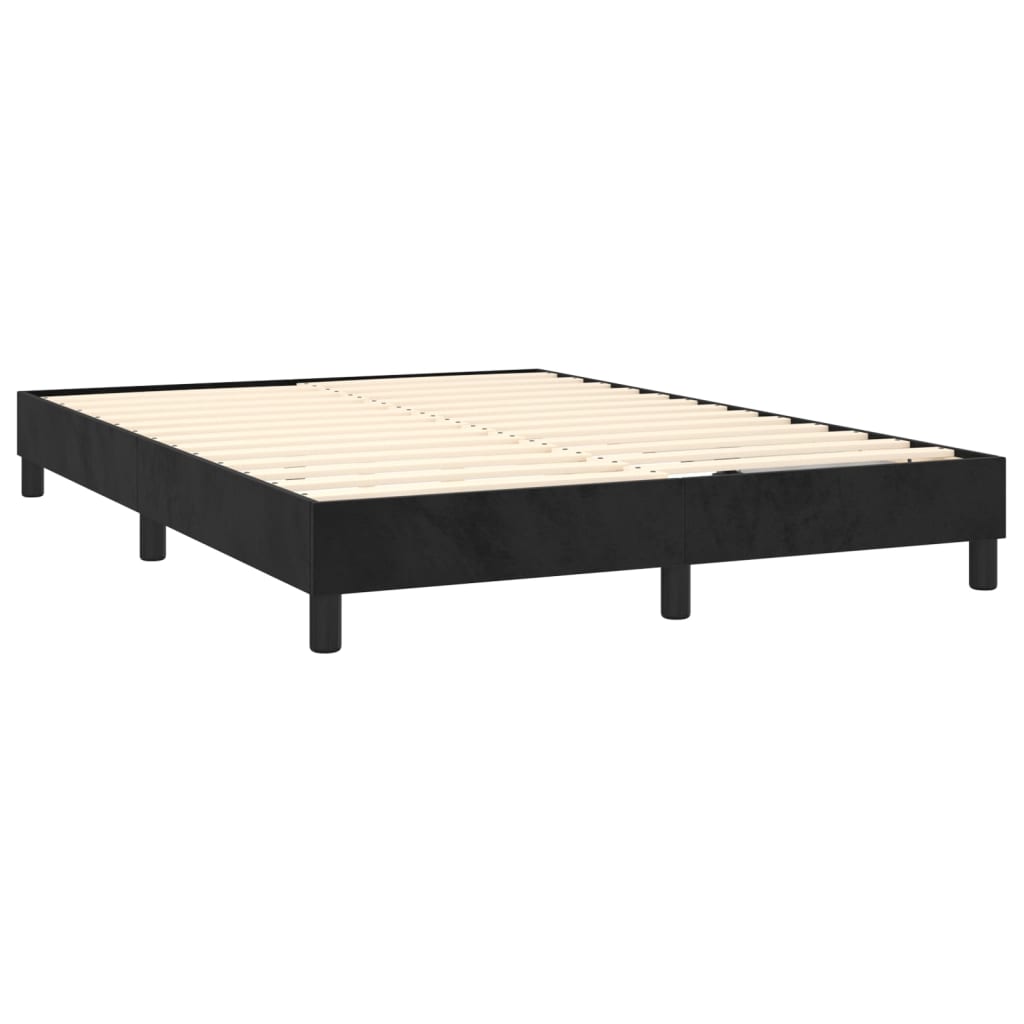 Sommier à lattes de lit avec matelas Noir 140x190 cm Velours XIOS