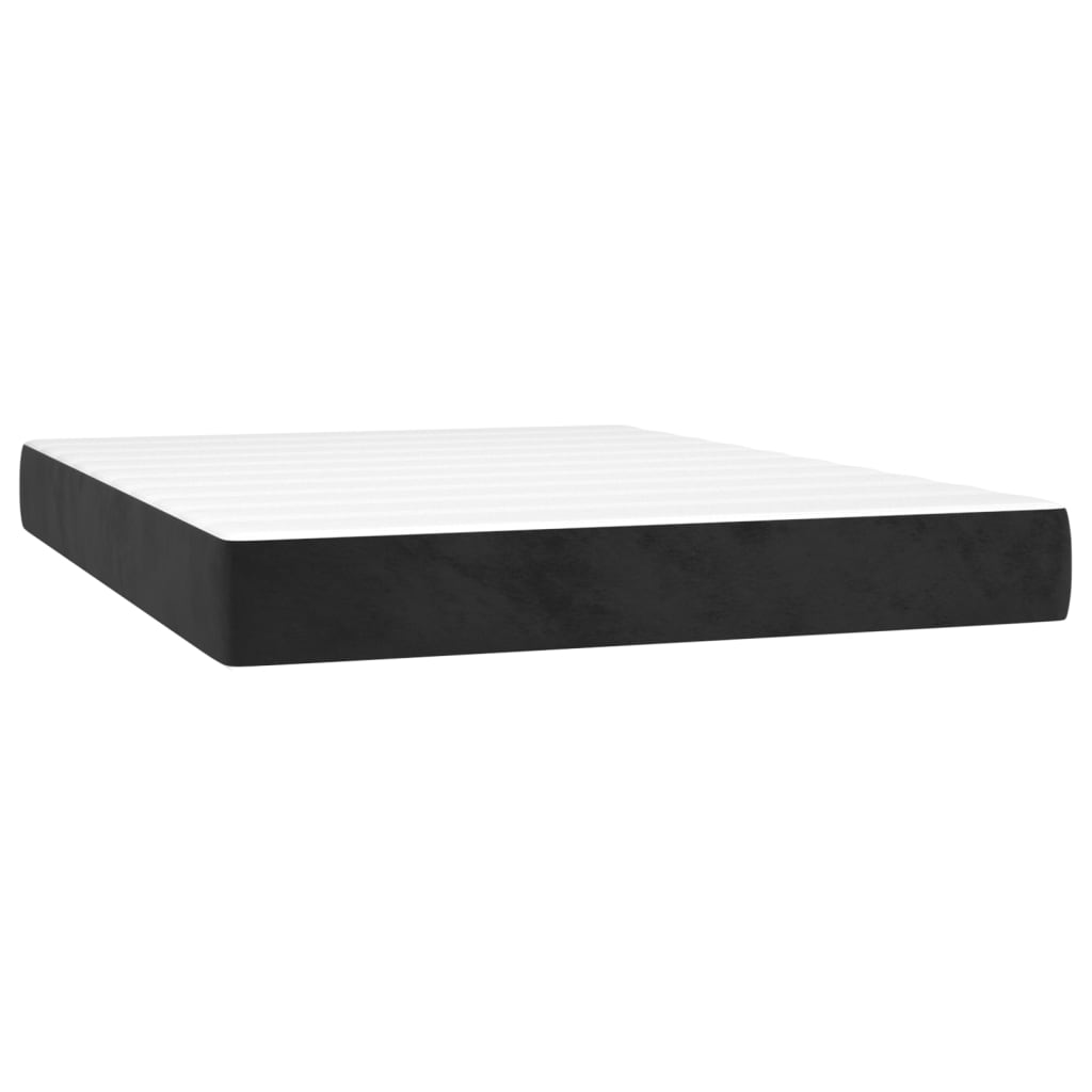 Sommier à lattes de lit avec matelas Noir 140x190 cm Velours XIOS