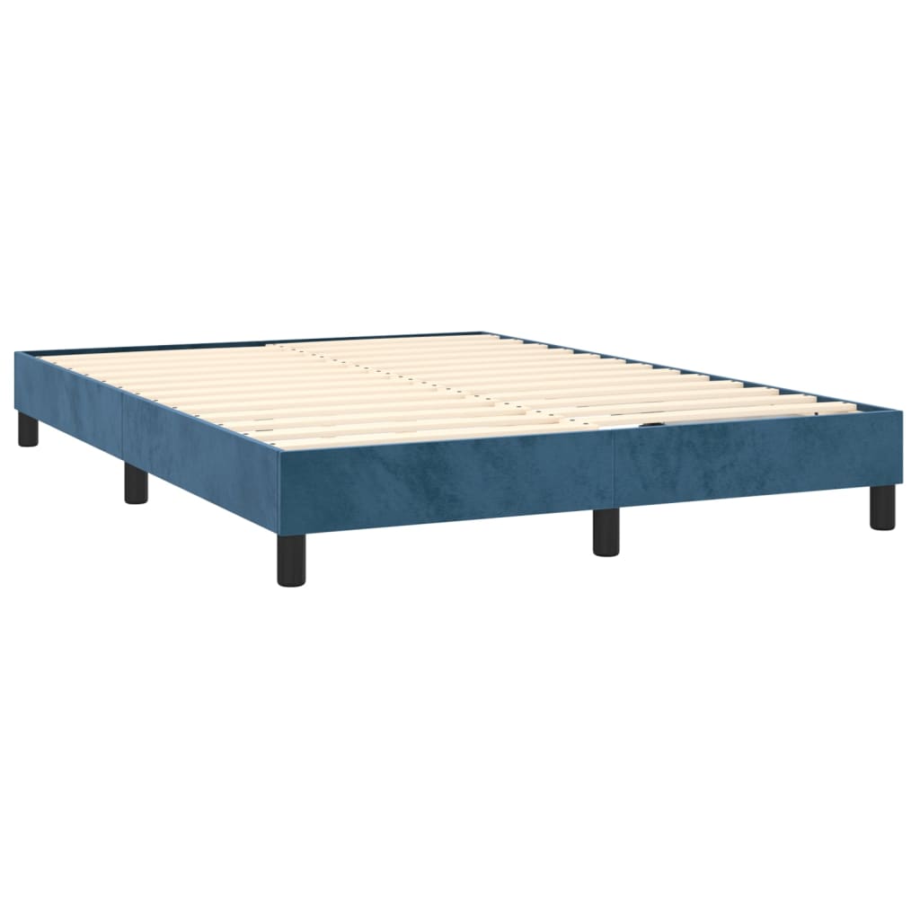 Sommier à lattes de lit et matelas Bleu foncé 140x190cm Velours - XIOS