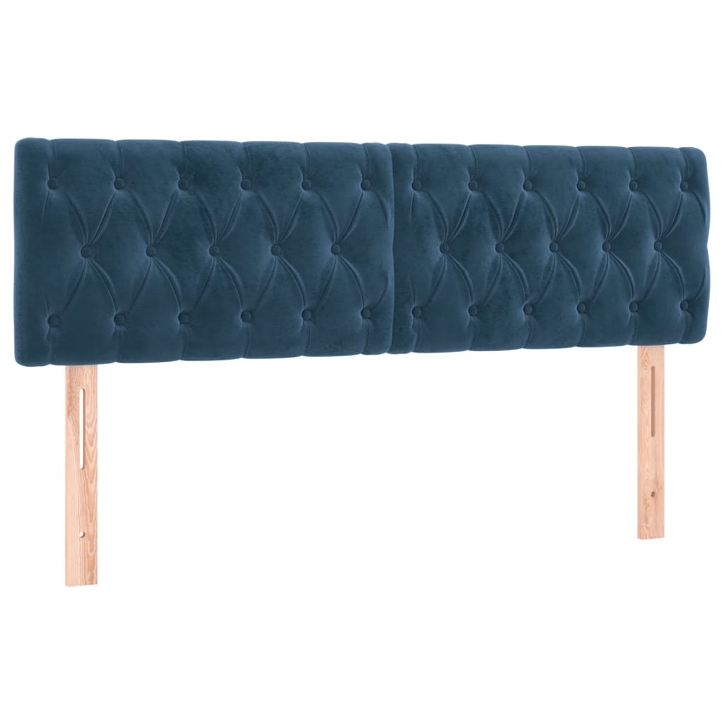 Sommier à lattes de lit et matelas Bleu foncé 140x190cm Velours - XIOS