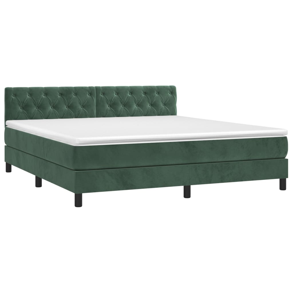 Sommier à lattes de lit et matelas Vert foncé 160x200cm Velours - XIOS