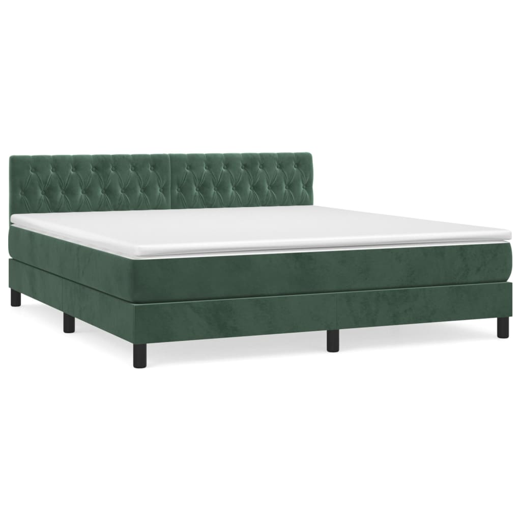 Sommier à lattes de lit et matelas Vert foncé 180x200cm Velours XIOS