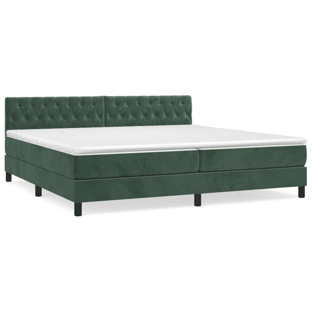 Sommier à lattes de lit et matelas Vert foncé 200x200cm Velours - XIOS