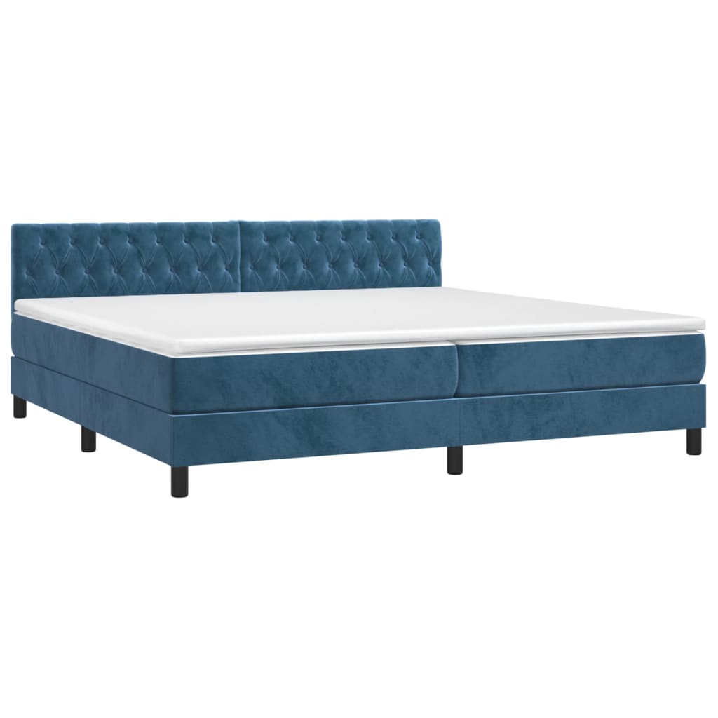 Sommier à lattes de lit et matelas Bleu foncé 200x200cm Velours - XIOS