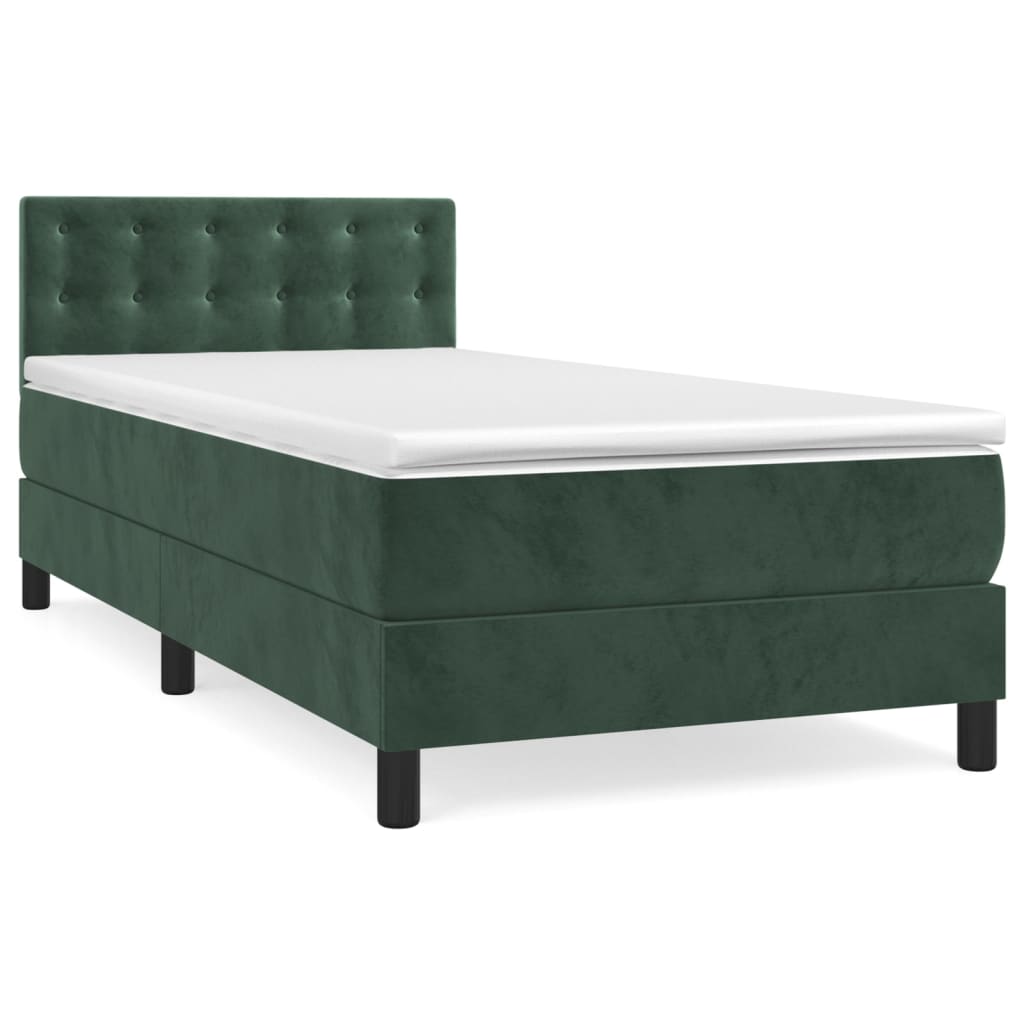 Sommier à lattes de lit et matelas Vert foncé 80x200 cm Velours XIOS