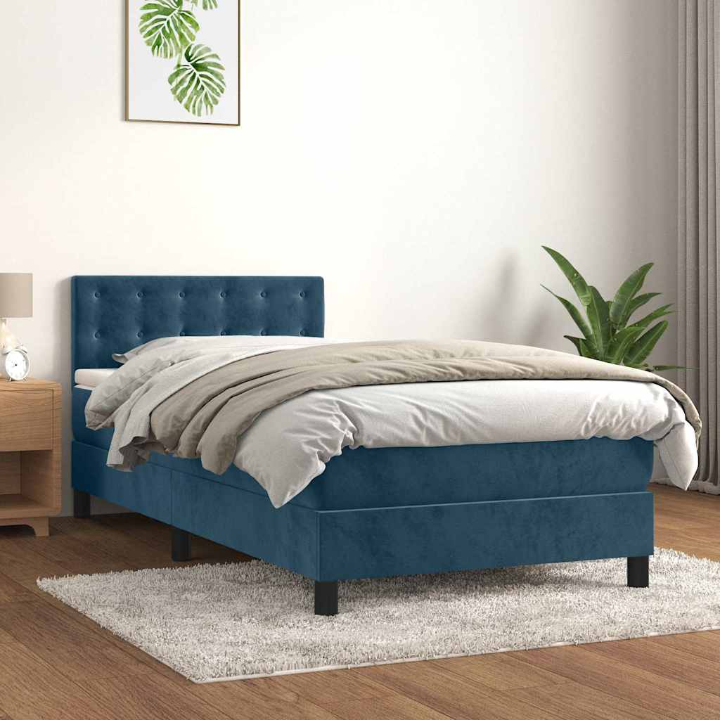 Sommier à lattes de lit et matelas Bleu foncé 80x200 cm Velours - XIOS