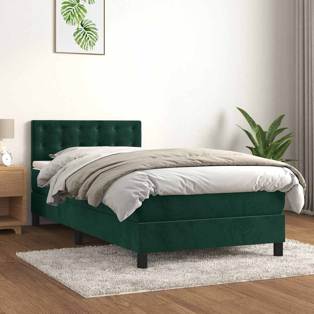 Sommier à lattes de lit avec matelas Vert foncé 90x190 cm - XIOS