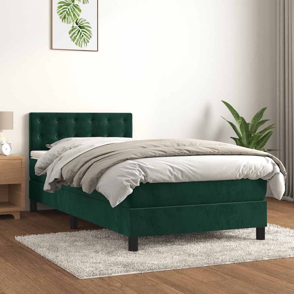 Sommier à lattes de lit avec matelas Vert foncé 100x200 cm - XIOS