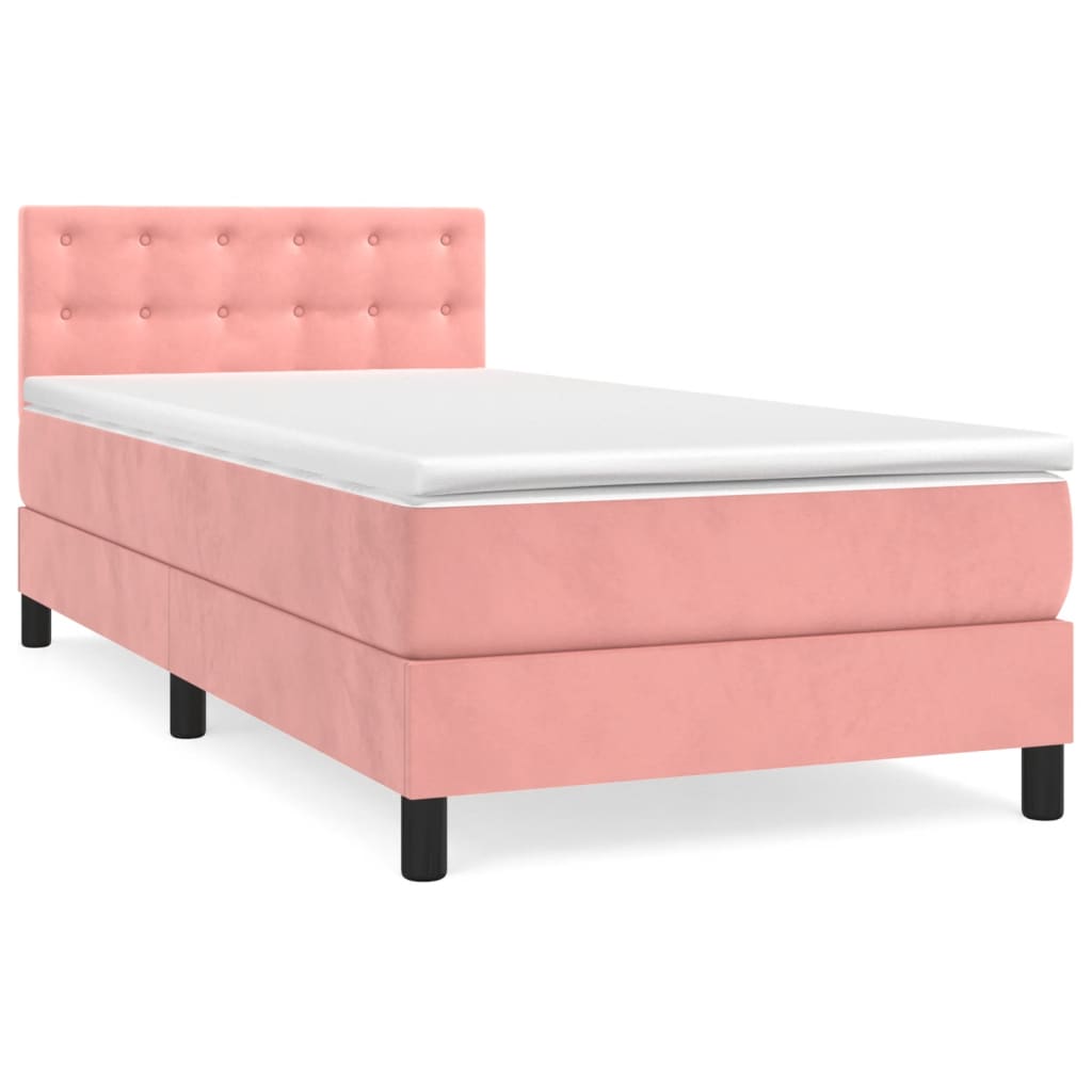 Sommier à lattes de lit avec matelas Rose 100x200 cm Velours - XIOS