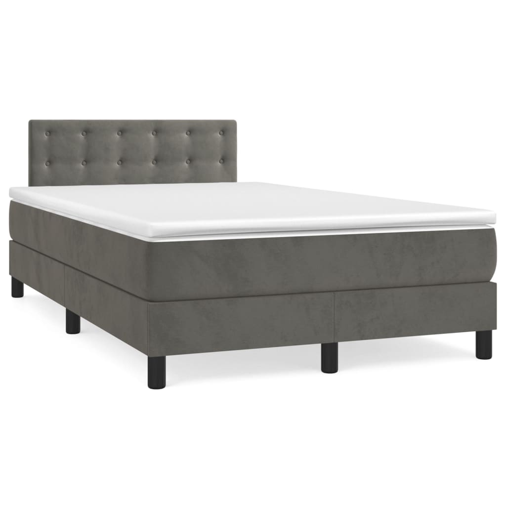 Sommier à lattes de lit et matelas Gris foncé 120x200cm Velours - XIOS