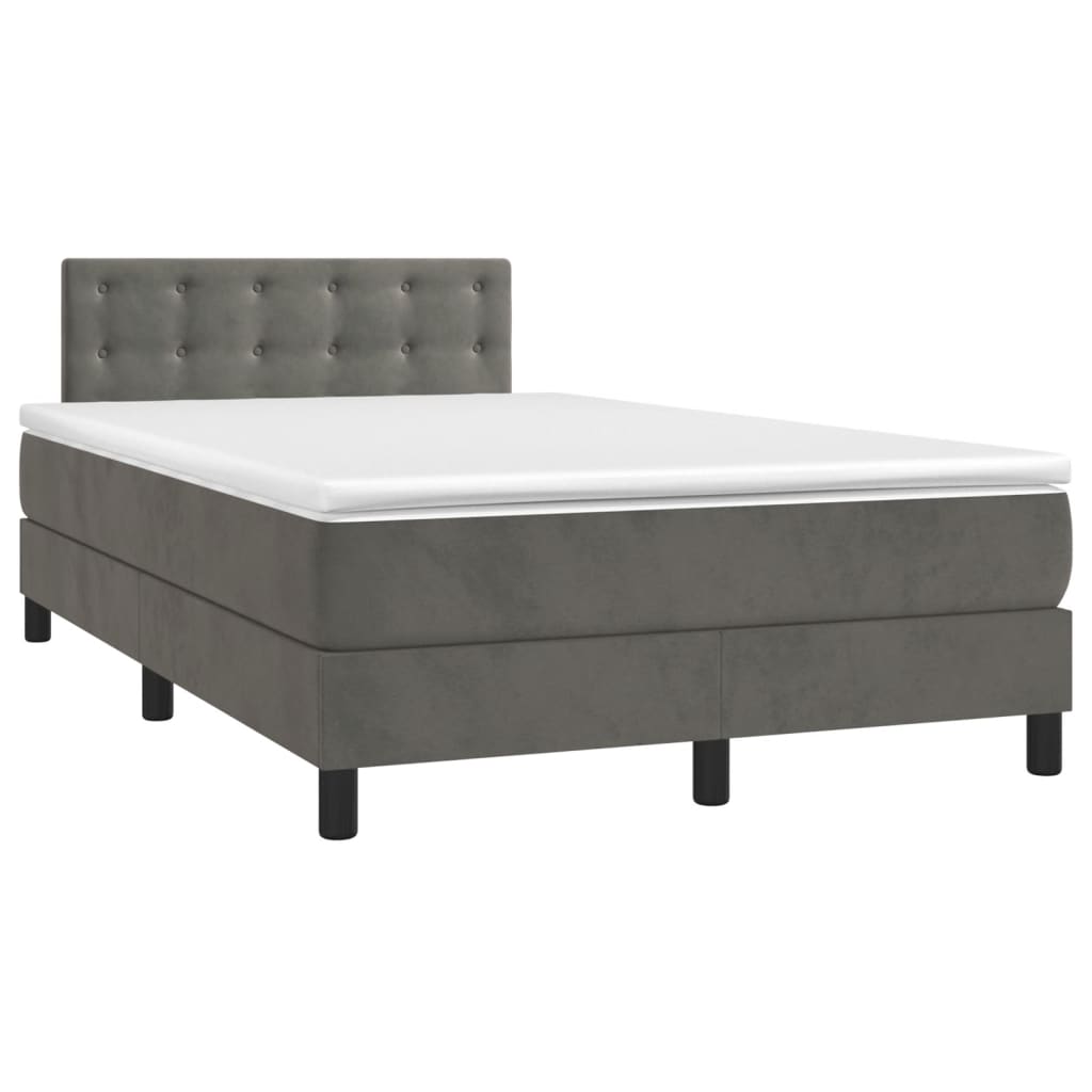 Sommier à lattes de lit et matelas Gris foncé 120x200cm Velours - XIOS