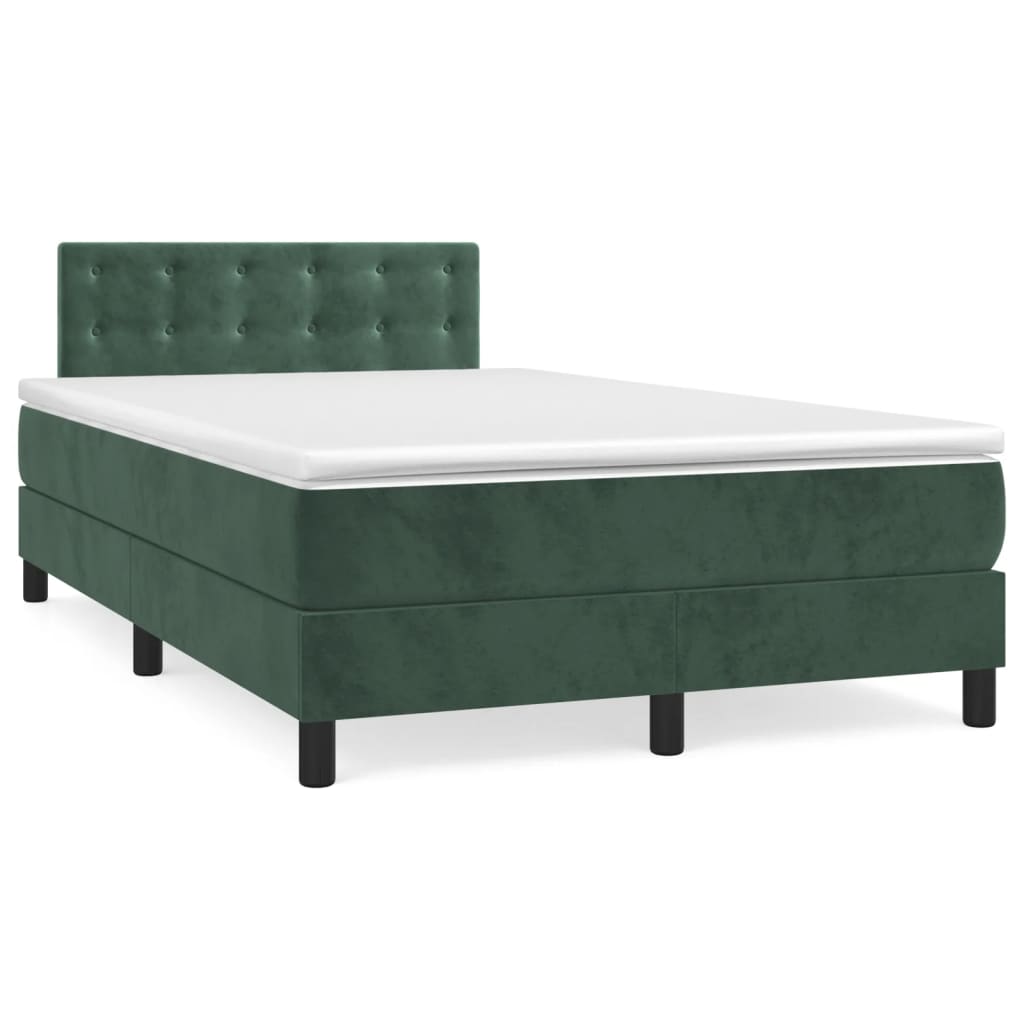 Sommier à lattes de lit et matelas Vert foncé 120x200cm Velours XIOS
