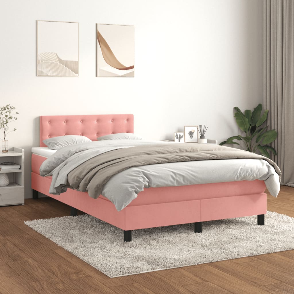 Sommier à lattes de lit avec matelas Rose 120x200 cm Velours - XIOS