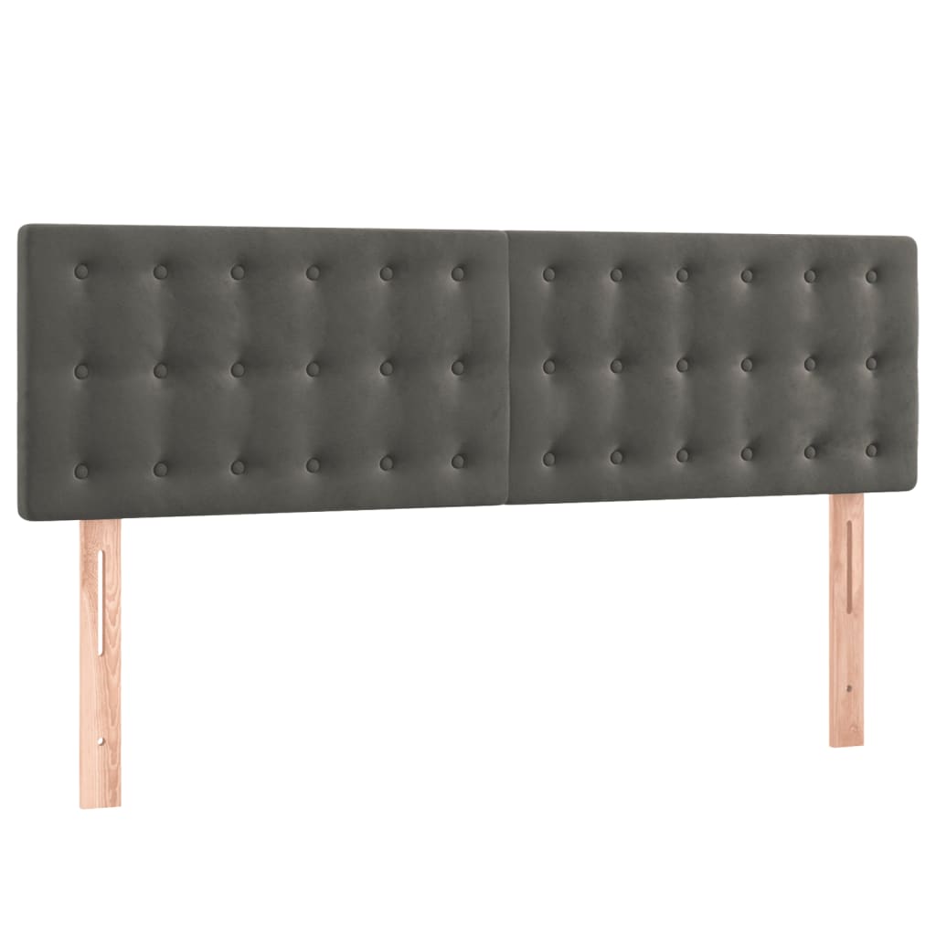 Sommier à lattes de lit et matelas Gris foncé 140x190cm Velours - XIOS