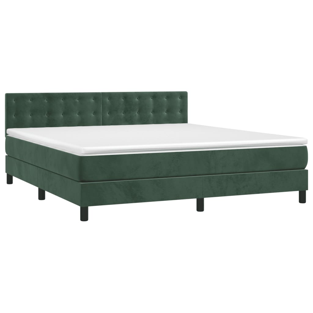 Sommier à lattes de lit et matelas Vert foncé 160x200cm Velours - XIOS