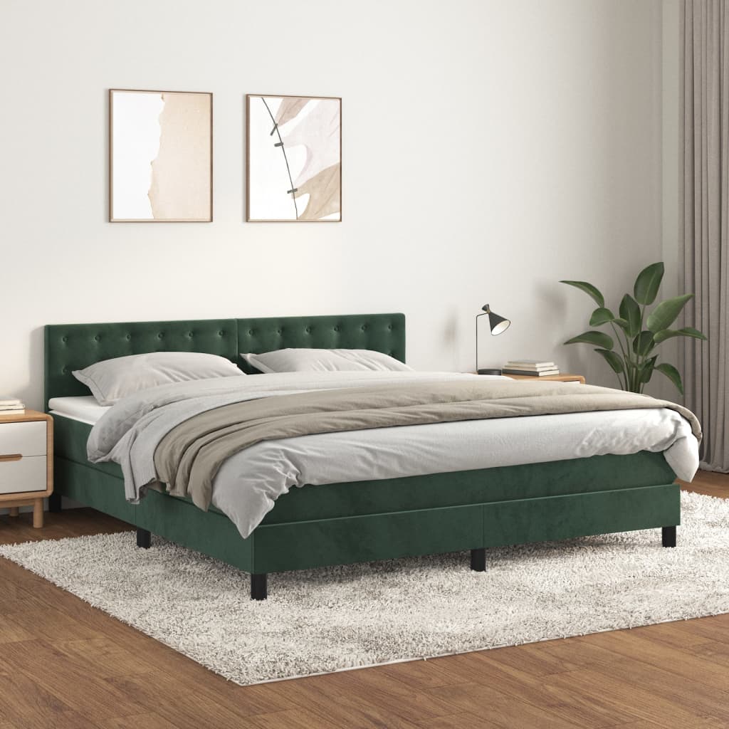 Sommier à lattes de lit et matelas Vert foncé 180x200cm Velours - XIOS
