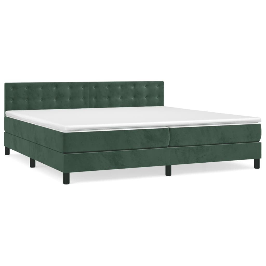 Sommier à lattes de lit et matelas Vert foncé 200x200cm Velours - XIOS