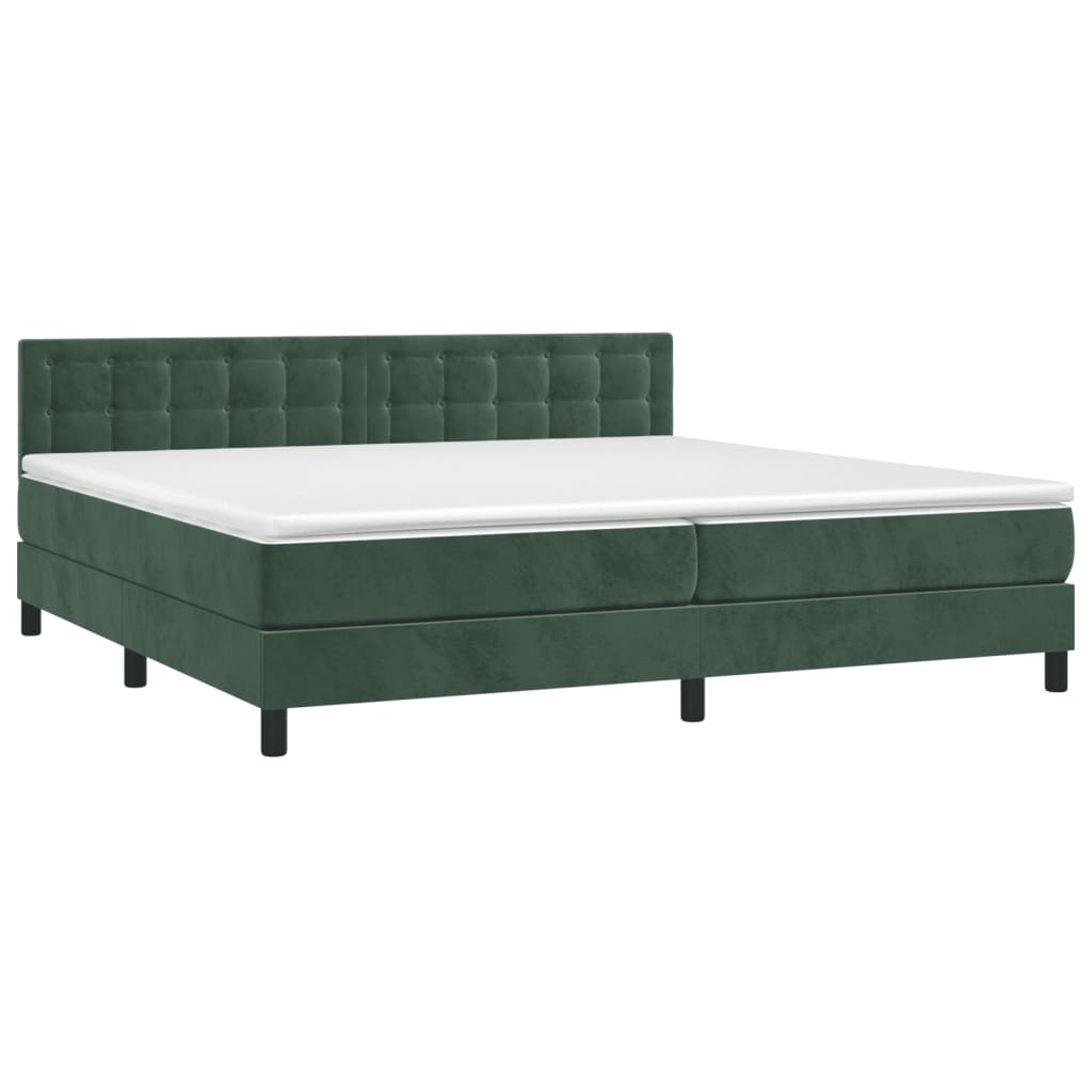 Sommier à lattes de lit et matelas Vert foncé 200x200cm Velours - XIOS