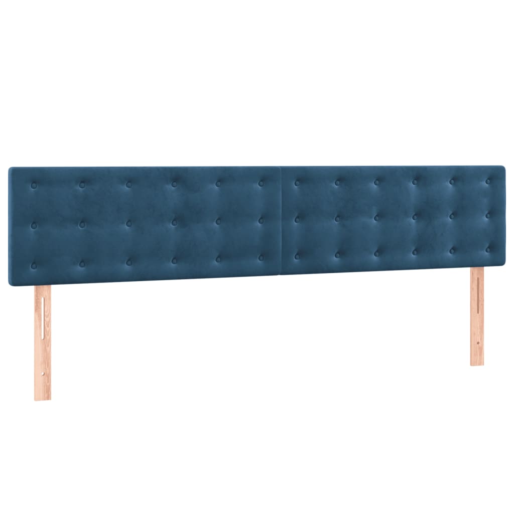 Sommier à lattes de lit et matelas Bleu foncé 200x200cm Velours - XIOS