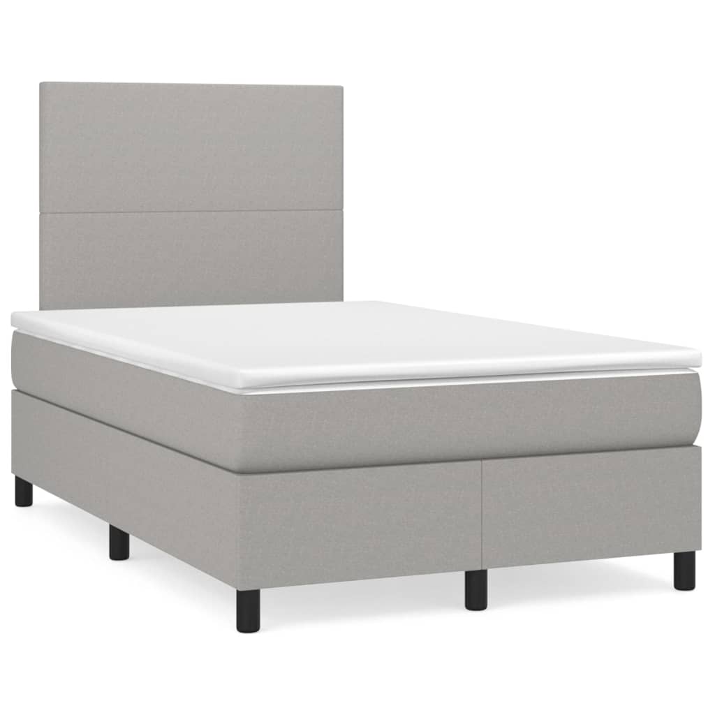Sommier à lattes de lit avec matelas Gris clair 120x200cm Tissu - XIOS