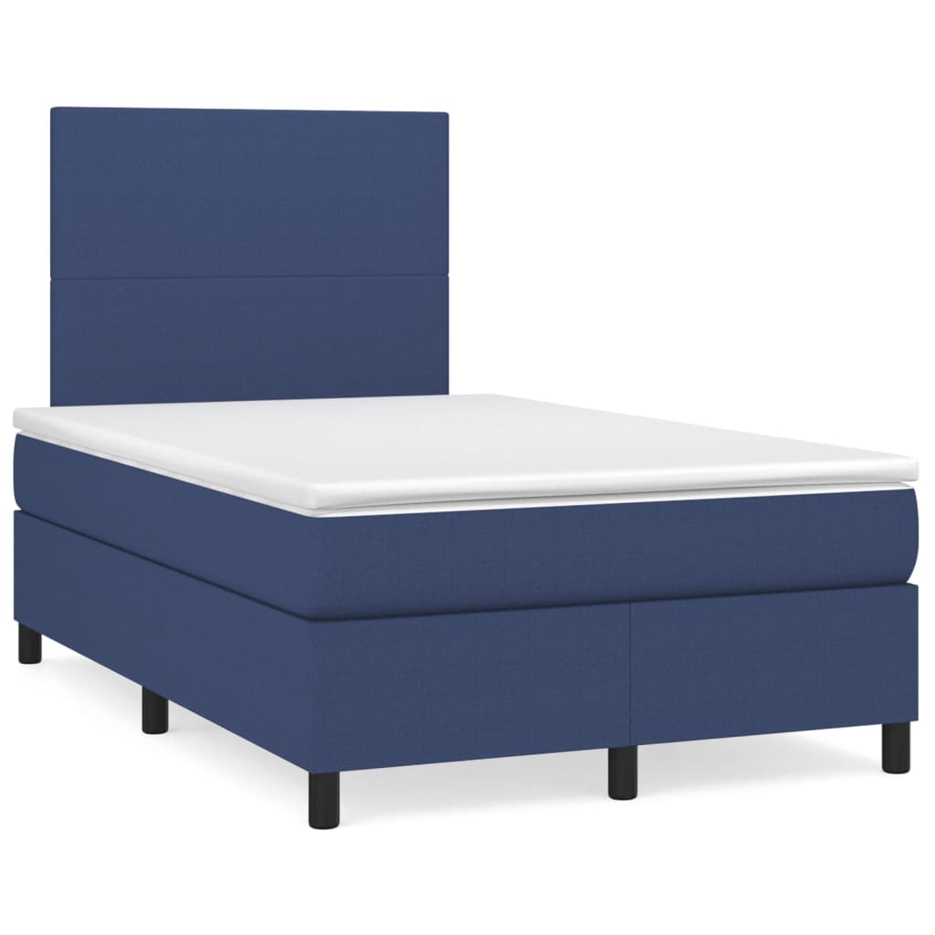 Sommier à lattes de lit avec matelas Bleu 120x200 cm Tissu XIOS