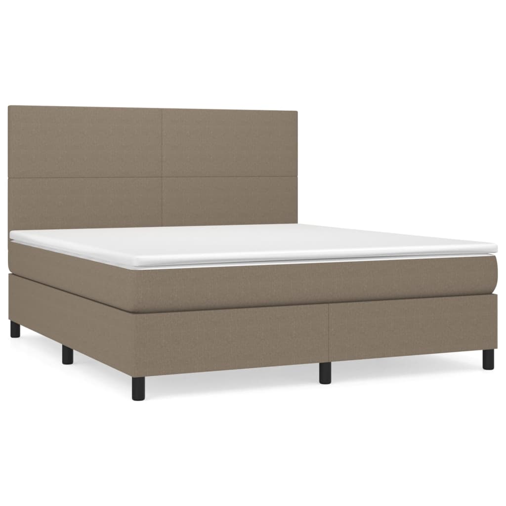 Sommier à lattes de lit avec matelas Taupe 160x200 cm Tissu - XIOS
