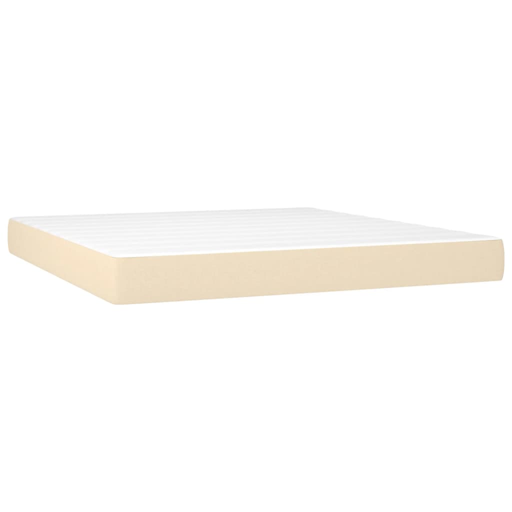Sommier à lattes de lit avec matelas Crème 180x200 cm Tissu - XIOS
