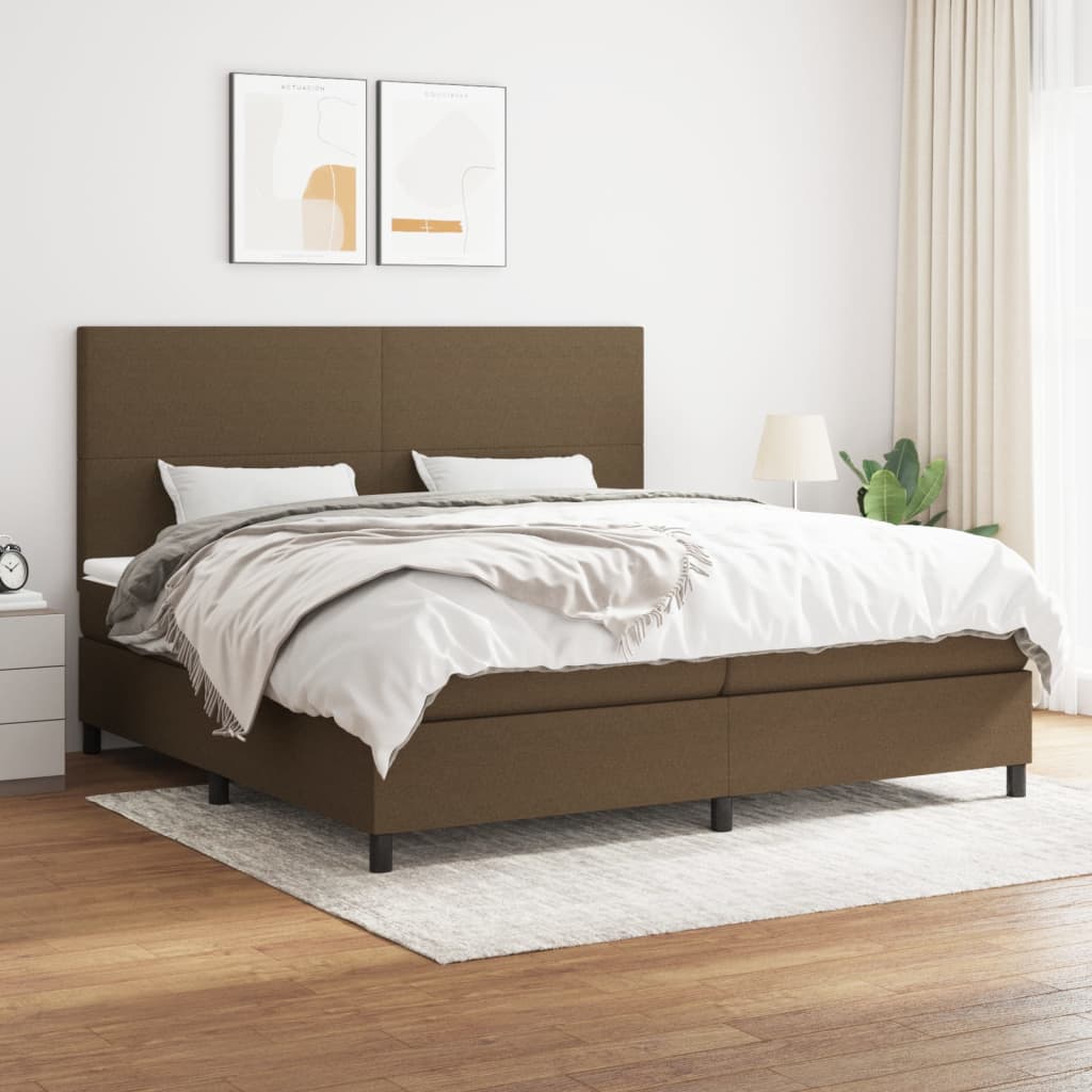 Sommier à lattes de lit avec matelas Marron foncé 200x200 cm - XIOS