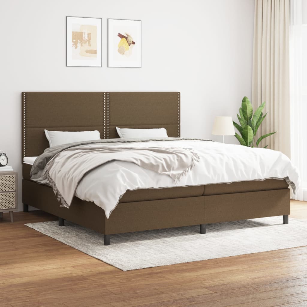 Sommier à lattes de lit avec matelas Marron foncé 200x200 cm - XIOS