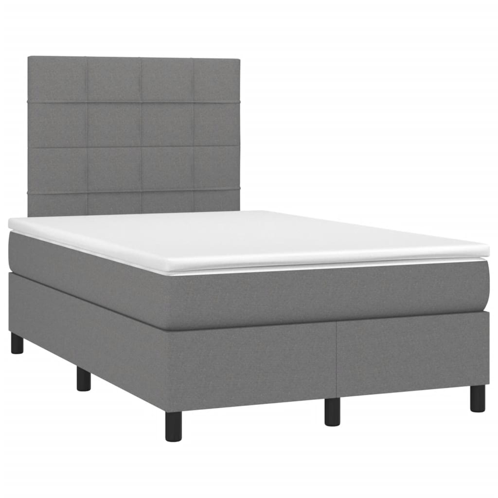 Sommier à lattes de lit avec matelas Gris foncé 120x200cm Tissu - XIOS