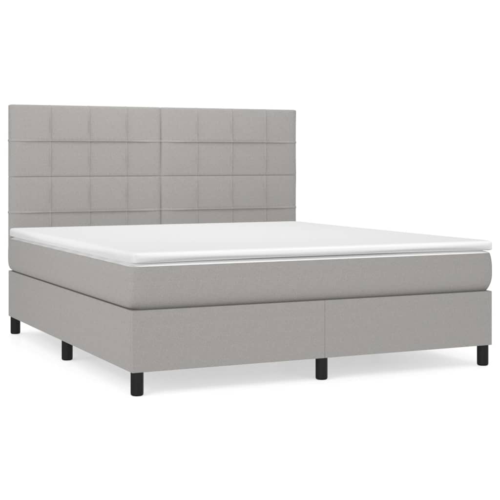 Sommier à lattes de lit avec matelas Gris clair 180x200cm Tissu - XIOS