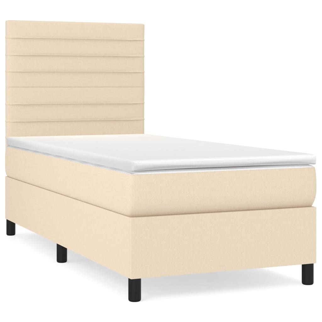 Sommier à lattes de lit avec matelas Crème 100x200 cm Tissu - XIOS