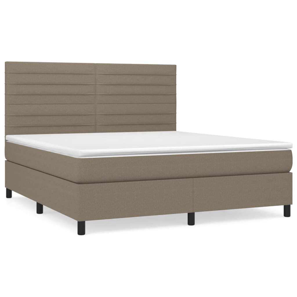 Sommier à lattes de lit avec matelas Taupe 160x200 cm Tissu - XIOS