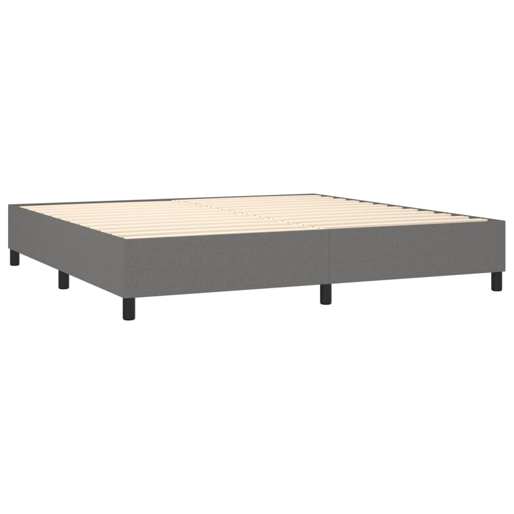 Sommier à lattes de lit avec matelas Gris foncé 200x200cm Tissu - XIOS