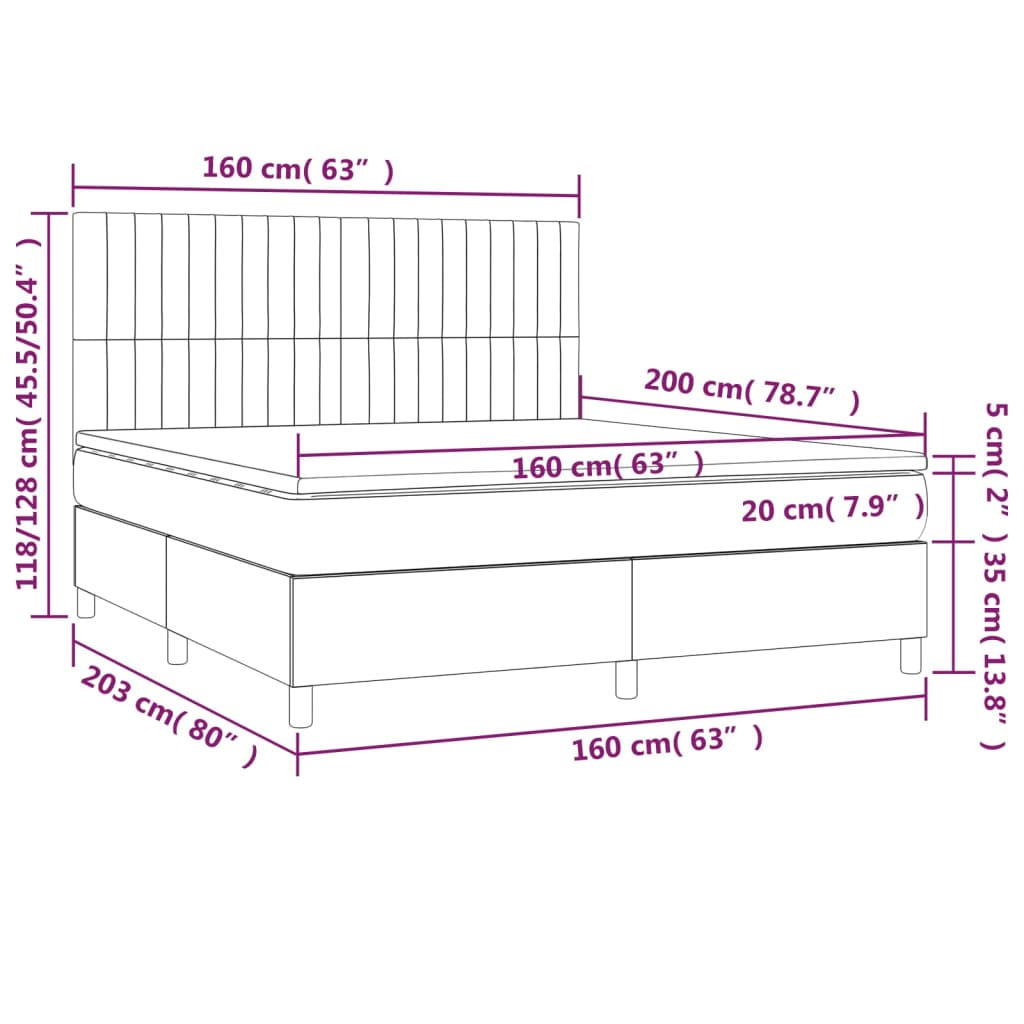 Sommier à lattes de lit avec matelas Gris clair 160x200cm Tissu - XIOS