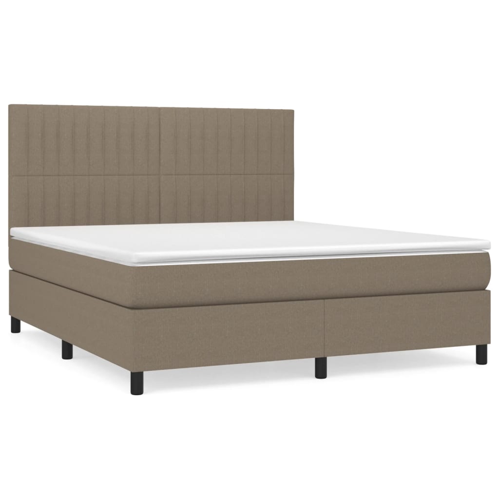 Sommier à lattes de lit avec matelas Taupe 160x200 cm Tissu - XIOS