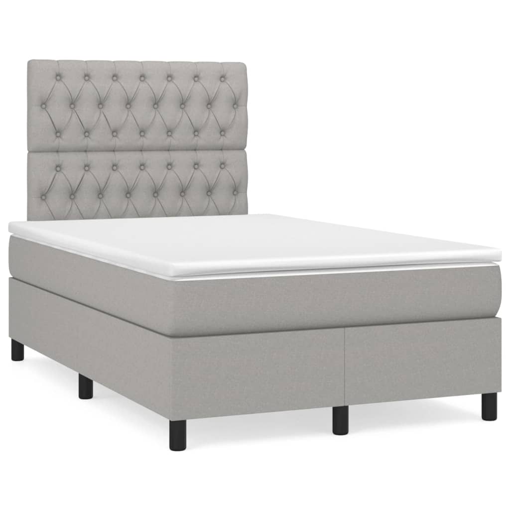 Sommier à lattes de lit avec matelas Gris clair 120x200cm Tissu - XIOS