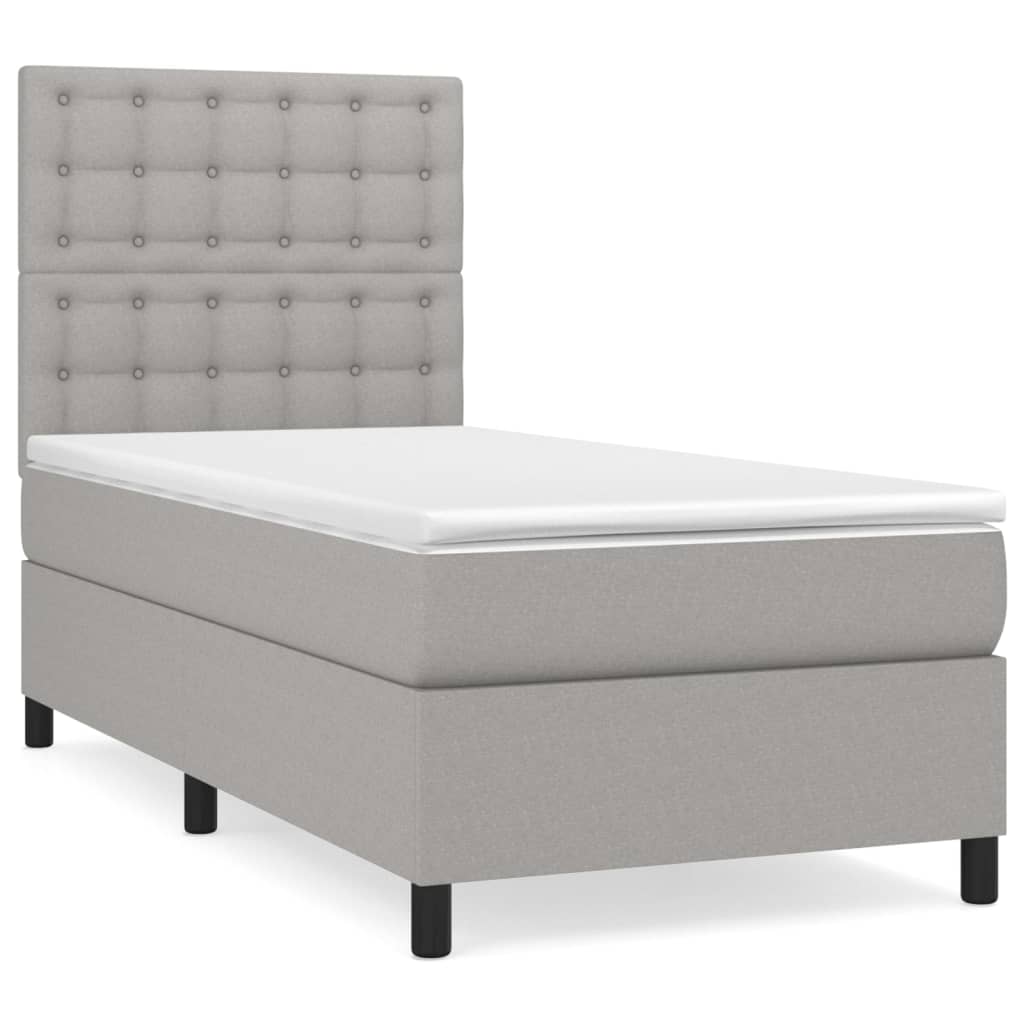 Sommier à lattes de lit avec matelas Gris clair 90x200 cm Tissu - XIOS