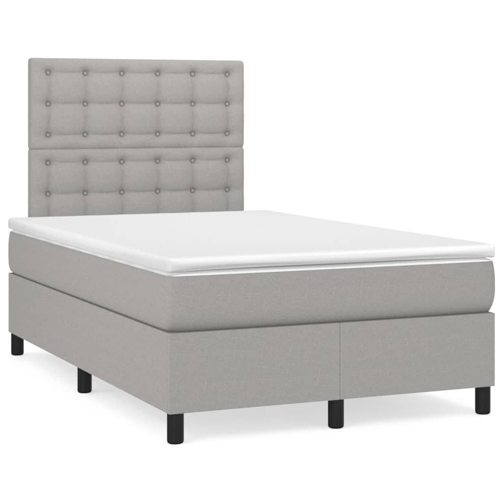 Sommier à lattes de lit avec matelas Gris clair 120x200cm Tissu - XIOS