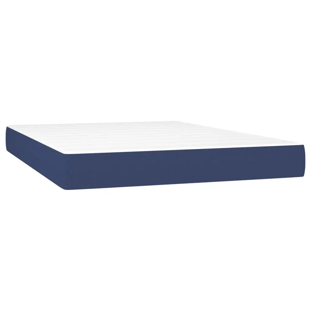 Sommier à lattes de lit avec matelas Bleu 140x190 cm Tissu - XIOS
