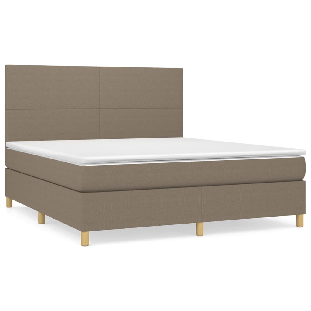 Sommier à lattes de lit avec matelas Taupe 160x200 cm Tissu - XIOS