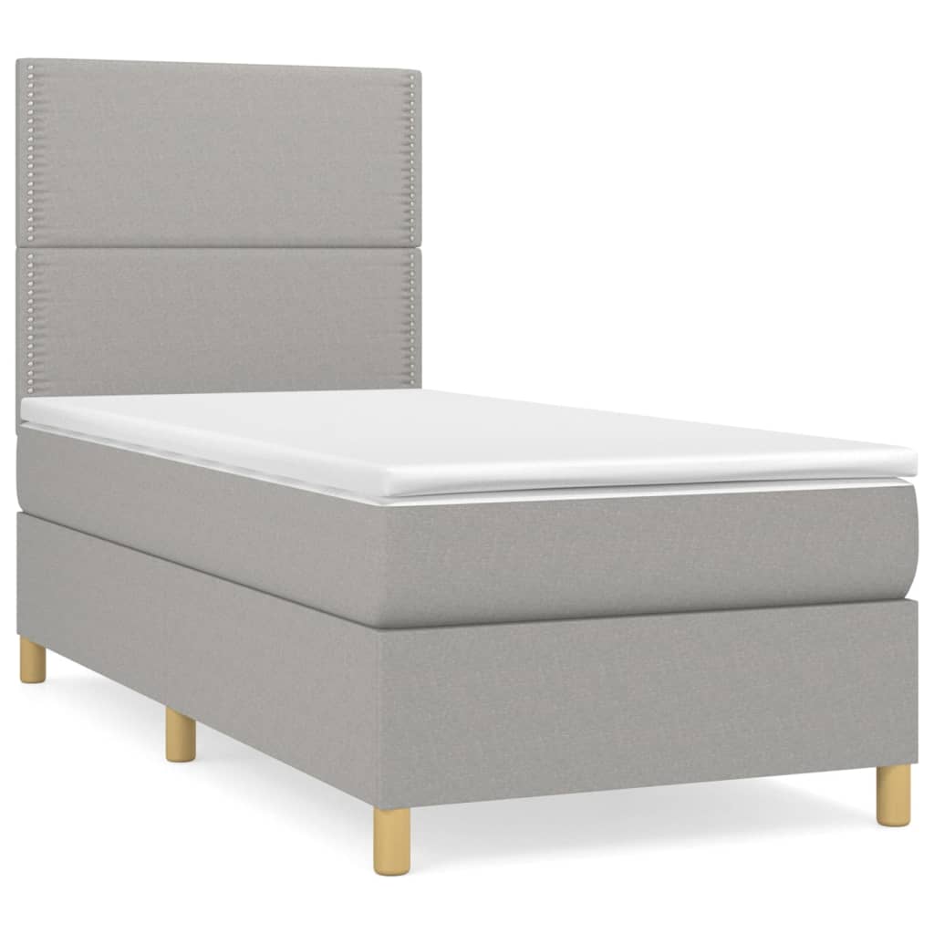 Sommier à lattes de lit avec matelas Gris clair 90x200 cm Tissu - XIOS