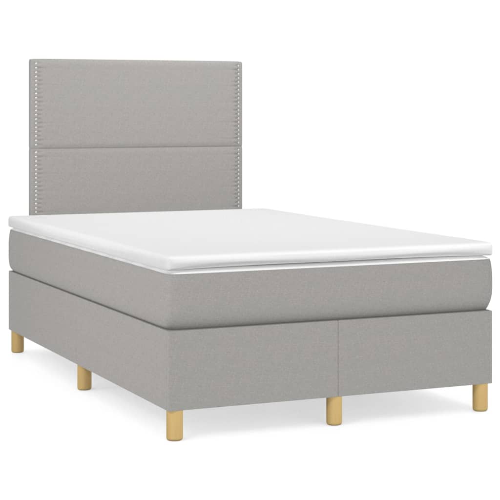 Sommier à lattes de lit avec matelas Gris clair 120x200cm Tissu - XIOS