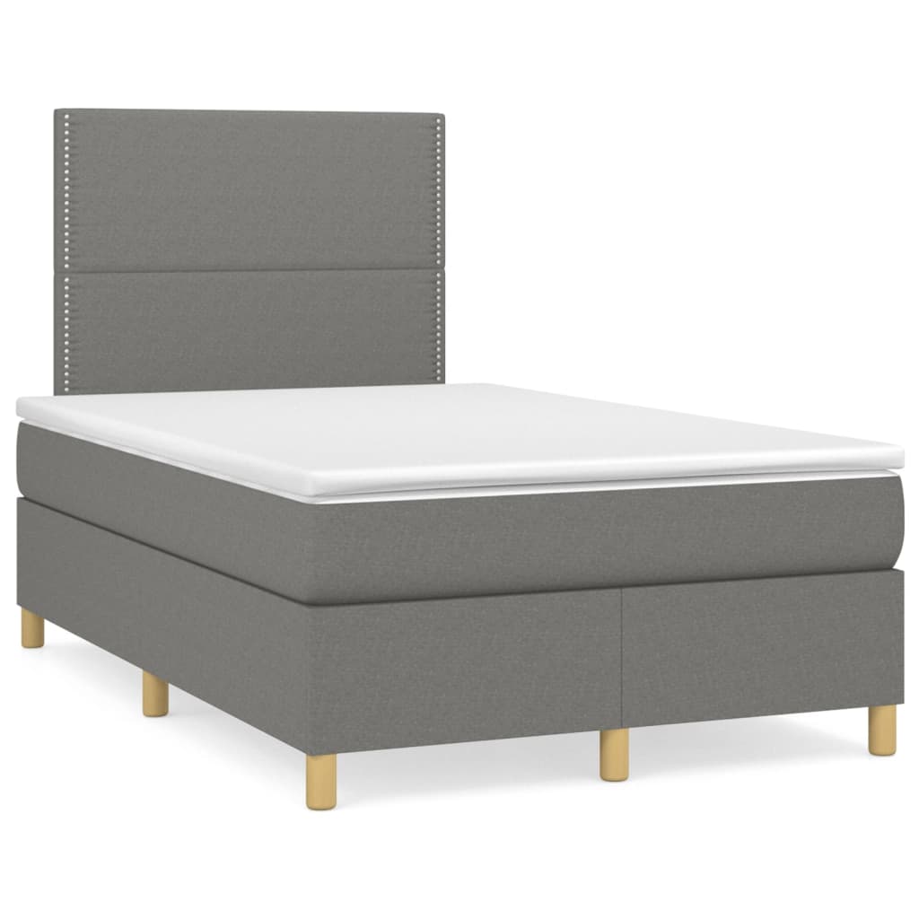 Sommier à lattes de lit avec matelas Gris foncé 120x200cm Tissu - XIOS