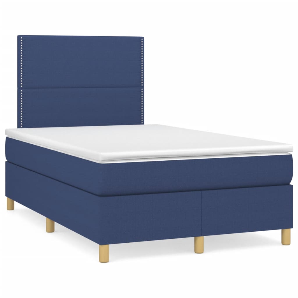 Sommier à lattes de lit avec matelas Bleu 120x200 cm Tissu - XIOS
