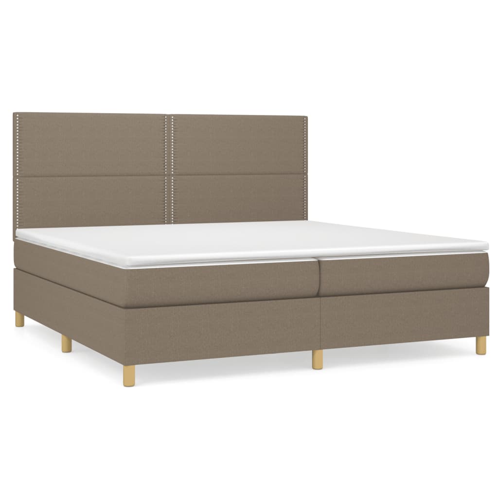Sommier à lattes de lit avec matelas Taupe 200x200 cm Tissu - XIOS